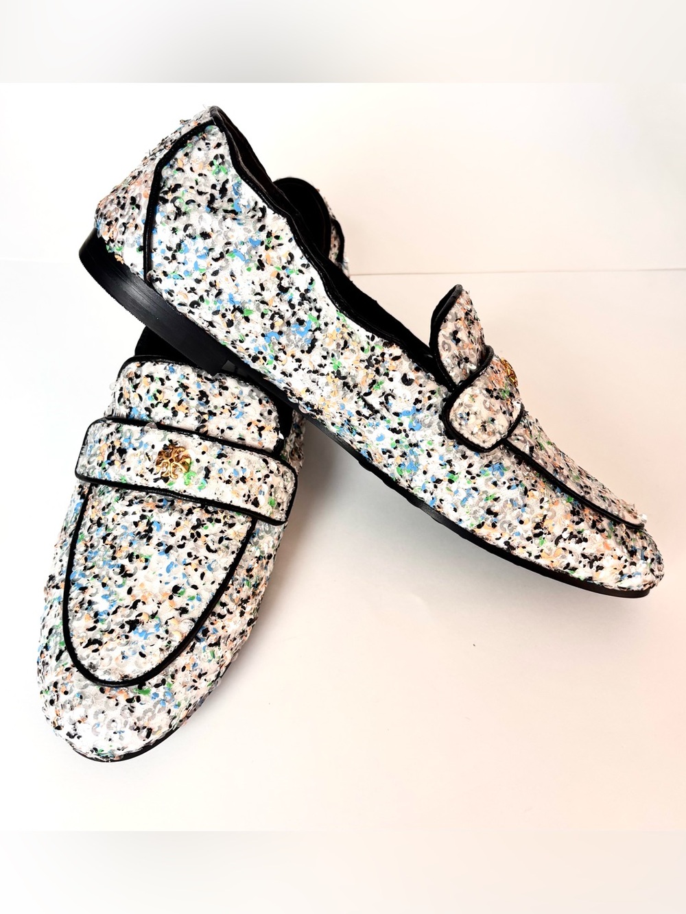 Tory Burch Minnie Ballet Sequined Loafers Flats New
